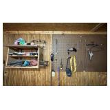 Wall-Mounted Pegboard and Shelf Set