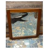 Vtg Wooden Framed Mirror22×24