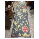 Vtg Floral Pattern Rug Runner90×28