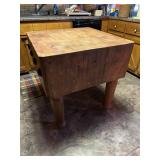 Vtg Butcher Block Table with Legs30x30x33.5