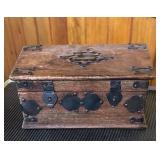 Wooden Chest with Iron Accents11x8x4.5