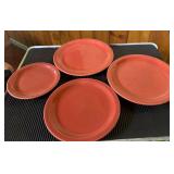 Syracuse China Red Plates2 Dinner, 1 Salad & 1 De