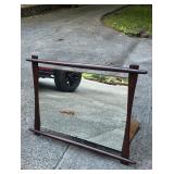 Vtg Mid Century Modern Wooden Framed Wall Mirror4