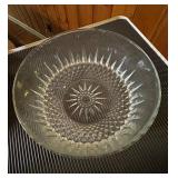 Vtg Clear Glass Bowl and B. Smith BaseWood base 1
