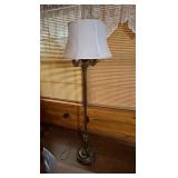 Vtg Brass Floor Lamp With Shade62" tall