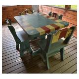 Painted Wooden Table with Chairs48x34x30. Chair 3