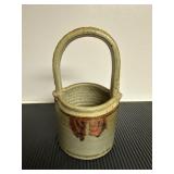 Vtg Ceramic Basket by Floyd Kemp Pottery5x5x9