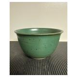 Green Ceramic Bowl by Alewine Pottery8" diameter