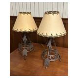 Rustic Vtg Table Lamps13" tall