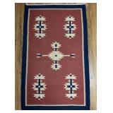 Vtg Woven Southwestern Style Kilim Wool Rug36.5×6