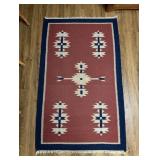 Vtg Handwoven Kilim Wool Rug36.5×60