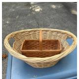 Two Woven Baskets with Handle DesignLarge 23x17x9
