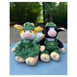 John Deere Vtg Plush Cow Pair