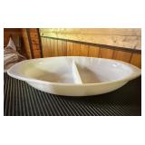 Vtg White Divided Serving Dish13×9