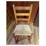 Vtg Wooden Ladder-Back Rocking Chair17x13x34