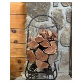 Vtg Metal Firewood Holder with Moose Design28" ta