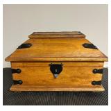 Vtg Wooden Casket Box from India10x14x18.5