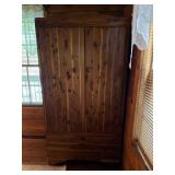 Vtg Wooden Cedar Wardrobe Cabinet36x21x70