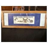 Vtg Framed Fox Artwork by Hayes