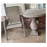 Cement Stone Table & Lawn Chair. Cement Stone Table & Lawn Chair.