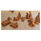 9-Piece Nativity Scene With Aged Patina 9-Piece Nativity Scene With Aged Patina