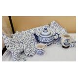Blue and White� Teapot and Linens Blue and White� Teapot and Linens