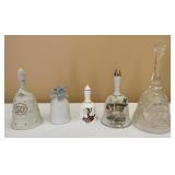 1 Crystal Bell and 4 Porcelain bells 1 Crystal Bell and 4 Porcelain bells