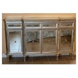 Mirrored 4 Door Credenza W/3 Drawers-Cont., Mirrored 4 Door Credenza W/3 Drawers-Cont.,
