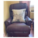 Brown Rocker Recliner W/Decorative Pillow Brown Rocker Recliner W/Decorative Pillow