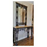 Black Metal Console Table with Mirror Black Metal Console Table with Mirror