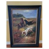 Oil Painting of 3 Setters Hunting Ducks Oil Painting of 3 Setters Hunting Ducks
