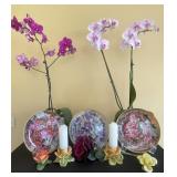 3 Katherine Austen Decorative Floral plates, 2 3 Katherine Austen Decorative Floral plates, 2