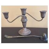 Sterling Silver Weighted 3-Arm Candelabra & Sterling Silver Weighted 3-Arm Candelabra &