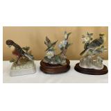 3 Bird Figurines-One Plays Music 3 Bird Figurines-One Plays Music