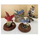 4 Bird Figurines-One Plays Music. 4 Bird Figurines-One Plays Music.