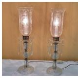 French Boudoir Lamps with Decorative Prisms French Boudoir Lamps with Decorative Prisms