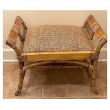 Woven Bamboo Rattan Pagoda Foot Stool or Vanity Woven Bamboo Rattan Pagoda Foot Stool or Vanity