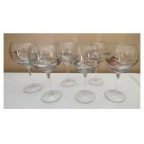 6 Crystal Wine Glasses W/Abstract Design 6 Crystal Wine Glasses W/Abstract Design