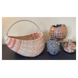 Native American Decor-Hand Woven Egg Basket, Native American Decor-Hand Woven Egg Basket,