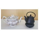 Staffordshire Style Teapot and Cast Iron Teapot Staffordshire Style Teapot and Cast Iron Teapot