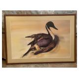 1981 Framed Print of a Goose in Flight, Cont., 1981 Framed Print of a Goose in Flight, Cont.,