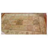 Hand Tufted Area Rug in Sage, Rust, and Cream Hand Tufted Area Rug in Sage, Rust, and Cream