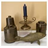 3 Vtg. Brass Storage Containers-One Is Made Of 3 Vtg. Brass Storage Containers-One Is Made Of