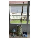 Ceramic Umbrella Holder W/2 Bamboo Walking Ceramic Umbrella Holder W/2 Bamboo Walking
