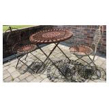 3PC. Metal Patio Table and 2 Chairs. 3PC. Metal Patio Table and 2 Chairs.