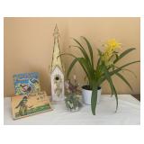"Wood Thrush" By Andrea Sadek, Silk Vase Plant, "Wood Thrush" By Andrea Sadek, Silk Vase Plant,