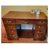 Wood Desk with Original Hardware and Accessories Wood Desk with Original Hardware and Accessories