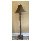 Pineapple Motif Floor Lamp W/Brown Shade Pineapple Motif Floor Lamp W/Brown Shade