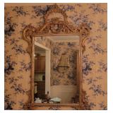 Gilt Wood Scroll and Floral Framed Mirror Gilt Wood Scroll and Floral Framed Mirror