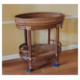 Rattan Cart with Tray and Bottle Holders Rattan Cart with Tray and Bottle Holders